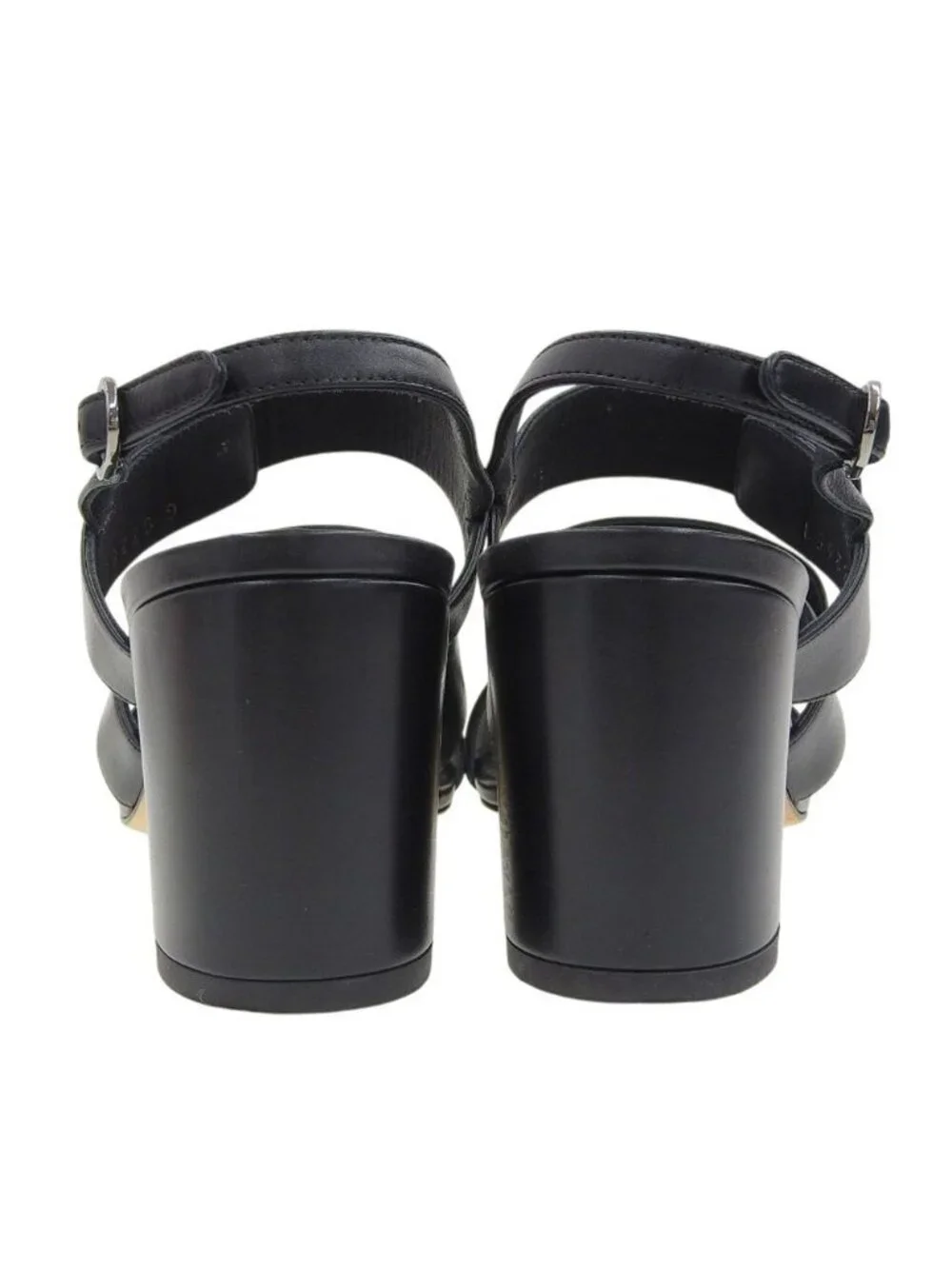 Chanel CC Logo Turnlock Back Strap Sandals Black